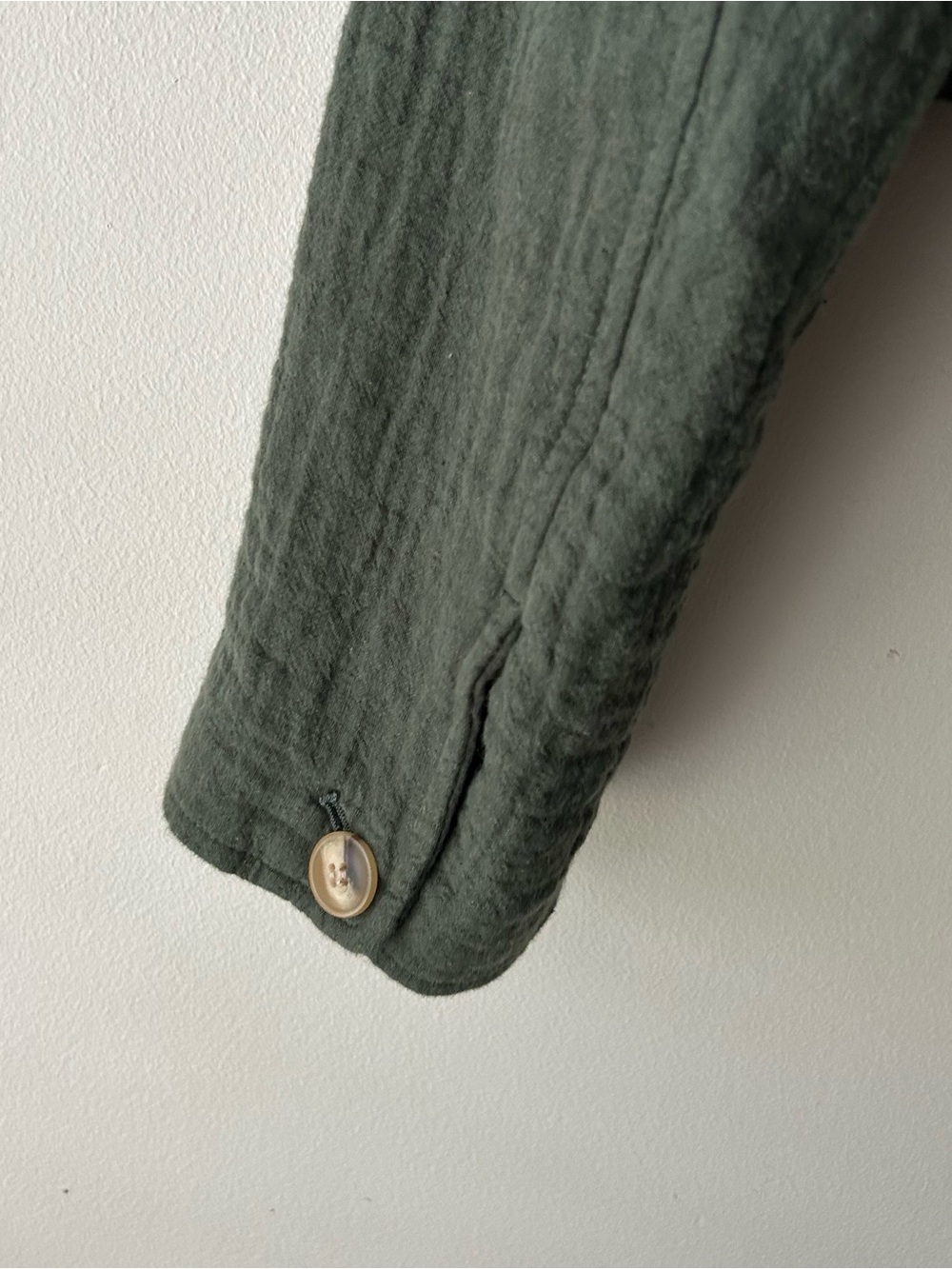 Madewell The Drop-Shoulder Crop Blazer Jacket Cotton-Linen Foraged Green S - Picture 12 of 13